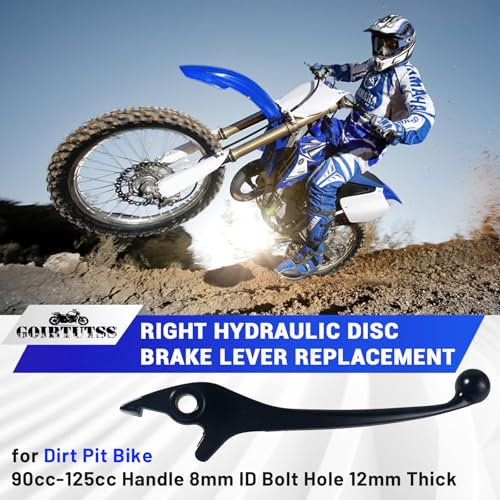 Image of Right Hydraulic Disc Brake Lever Replacement for Dirt Pit Bike 90cc-125cc Handle 8mm ID Bolt Hole 12mm Thick