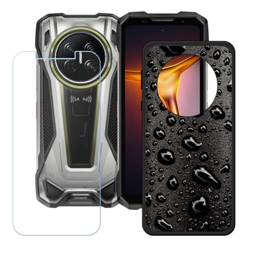 LCEHTOGYE �K�p Doogee V Max 2 Pro +�����K���X�X�N���[���v���e�N�^�[�p�P�[�X�A�K�p Doogee V Max 2 Pro (6,78")�ƌ݊����̂���u���b�N�\�t�gTPU�V���R���Q���P�[�X�ی�J�o�[ WZ15
