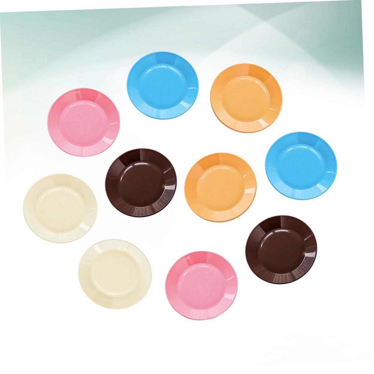 SOLUSTRE 10Pcs Snack Plate Random Color Flat Dish for Fruits Candy and Appetizers Space Saving Serving Tray for Home Parties Restaurants and Hotels