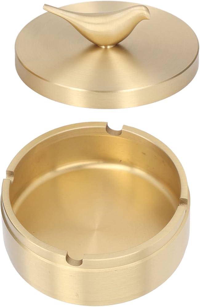 Amazon.com: GLOGLOW Gold Ashtray with Lid, 4 Slots Brass Amazon.com: GLOGLOW Gold Ashtray with Lid, 4 Slots Brass