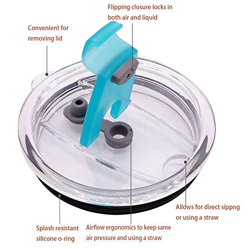Ihuixinhe Tumbler Replacement Lids, Spill Proof And Splash Resistant Lid For Rambler, Ozark Trail, Straw Friendly (Double Hole, 30 Oz) #TOP2