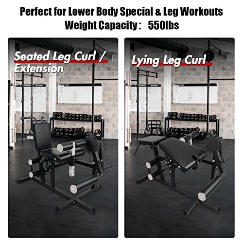 Spart Leg Curl And Leg Extension Machine, Multifunctional Lower Body Specialty Machine For Sitting / Horizontal / Lying Leg Curl Extension, Waist,Quads,Hamstrings,Ab Core Training, Home Gym Equipment #TOP5