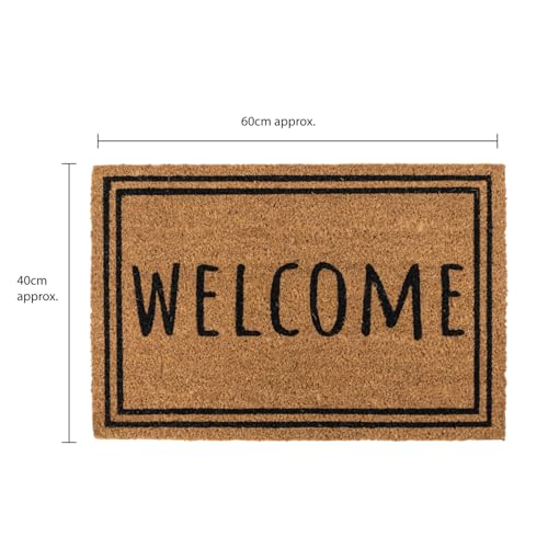 JVL Eco-Friendly Latex Backed Coir Entrance Doormat, 40x60cm - Welcome Border, 40 x 60 cm (Rectangular) - Image 3
