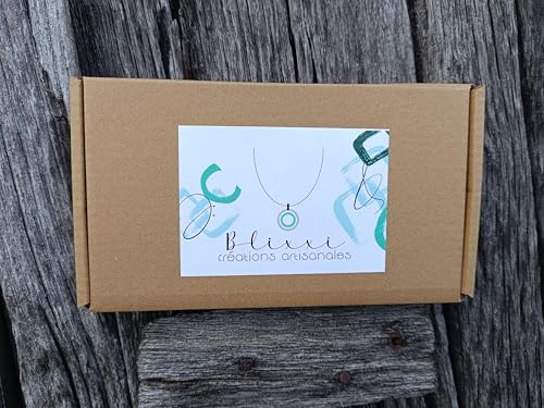 Pendentif en verre fusion multicolore : un collier fait main d'exception - 4