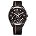 Produktbild Comtex Herren Armbanduhr Chronograph Quarz mit Silikon Armband S6505 Schwarz (Rot)