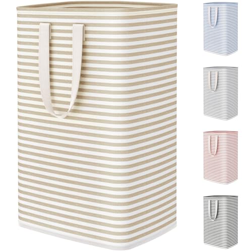 Image of Lifewit 75L Large Collapsible Laundry Hamper, Tall Foldable Dirty Clothes Baskets Waterproof, Freestanding Design with Easy Carry Handles in Dorm Bedroom Bathroom College, Beige