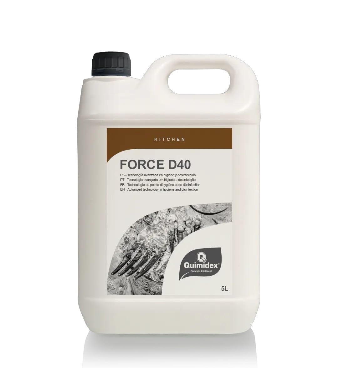 FORCE D40 - Desengrasante Profesional para Planchas y Hornos, Limpieza en Caliente de Grasa Requemada y Carbonizada, Uso en Cocinas Industriales, 5L