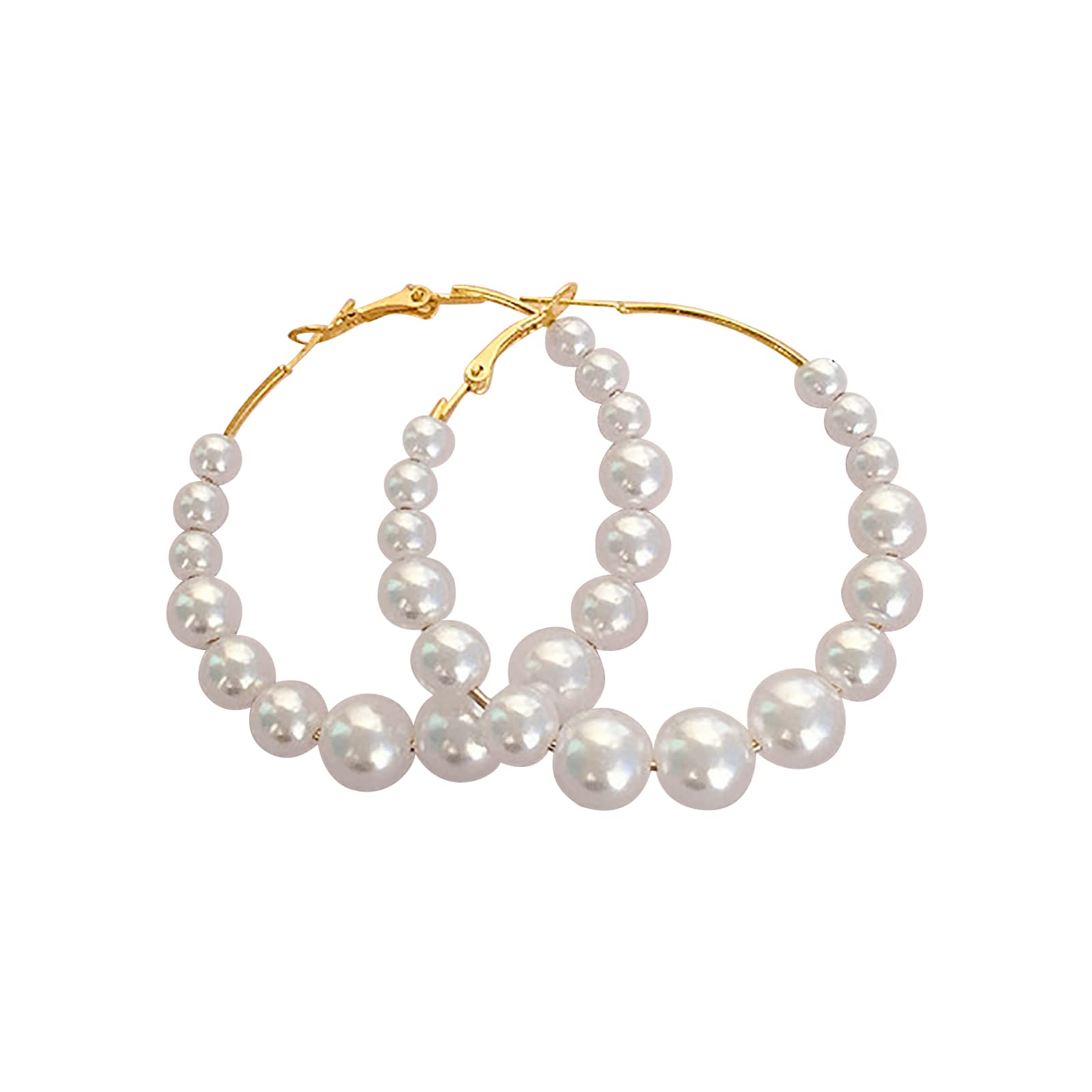 Boucles d'oreilles de Mouton Long Perle Hoop à Couches Drop