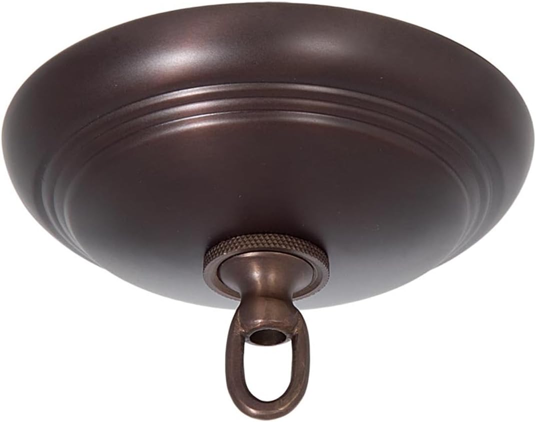 B&P Lamp® Antique Bronze Solid Spun Brass Ribbed Ceiling Light Canopy Plate Kit