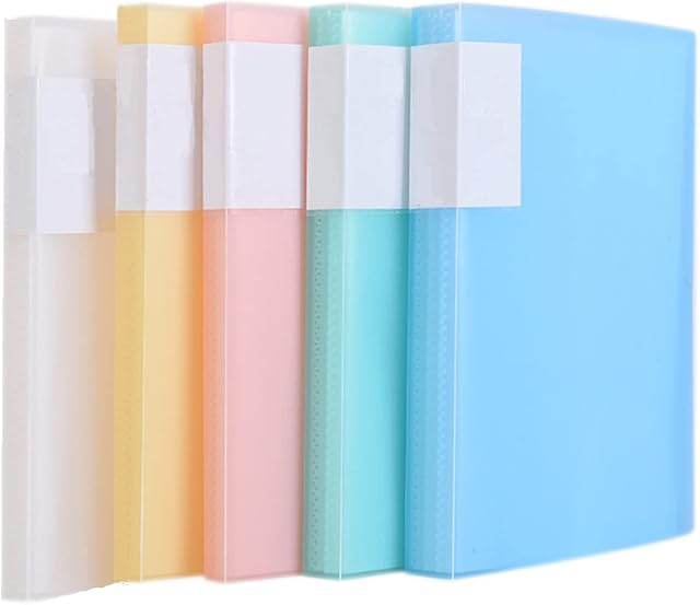 TUKA-i-AKUT [5X] A5 PP Display Book Totally 200 Transparent Pockets (5x40), Solid Polypropylene Presentation Book Projekt Folder Display Folder, 5er Pack in 5 Colors TKD8038-5x