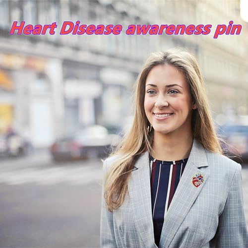 Tichso 12/25/50/100 Piece Red Enamel Lapel Pin - Heart Disease Awareness Pin for Doctors, Nurses, Charity Fundraiser, Heart Day Souvenir Gift Badge Bulk4