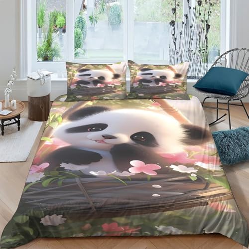 Housse de couette loutre microfibre douce lit double anti-pli