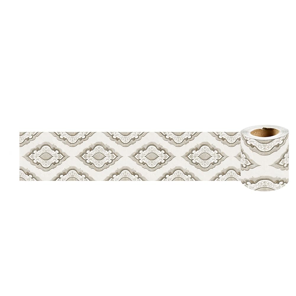 Tmapruvg Beige3 Wallpaper Border Peel And Stick 10Cm*2.4M,3D Decorative Molding Trim Baseboard Sticker Self Adhesive Home Decor For Bathroom Kitchen Backsplash (Beige3)