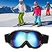 JEOZBM Ski Goggles, Adult Double Layer Snow Snowboard Goggles, Classic Buckle Over Glasses Goggles for Men Women Climbing(20cm-Blue)
