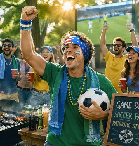 LC-dolida USA Flag Bluetooth Sports Headband, Wireless Sweatproof Headband Headphones for Soccer Fans, Soft Washable Music Headband for Game Day Outdoor Sports Travel Running - image 8