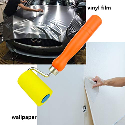 CARTINTS Weiche Nahtrolle, sichere Installation von Tapeten, Vinylfolie, Fensterfolie, mit 6,1 cm Schwamm-Rollkopf und bequemem Griff, 20,1 cm Länge