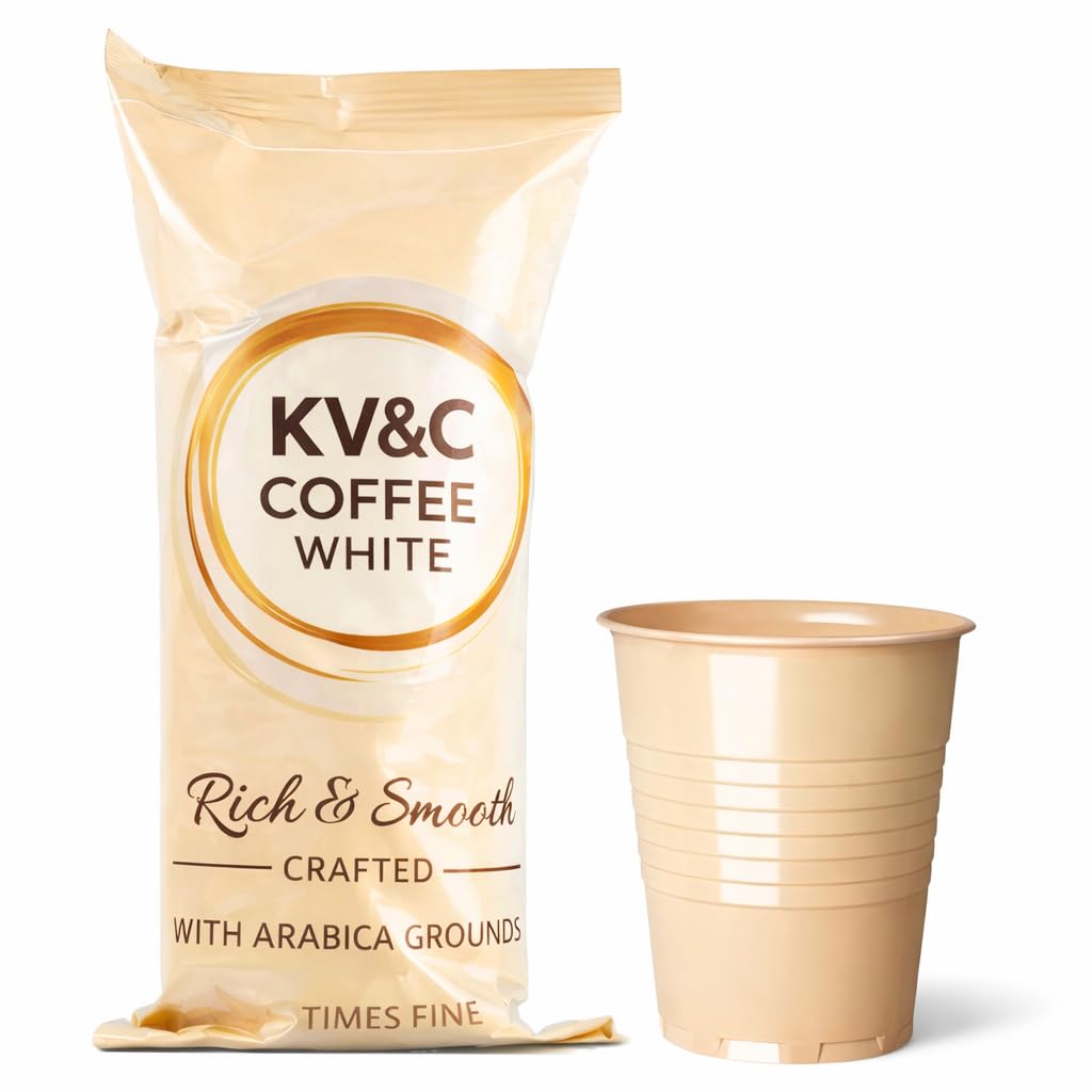 Instant White Coffee | In Cup Vending Machines | Camping | Travel | Office | 73mm | INCUP KLIX Drinks (WHITENER - NO SUGAR - 25 CUPS (1 SLEEVE))