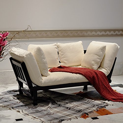 Cambridge Casual Solid Wood Brion Futon Daybed, Black/Ivory #TOP1