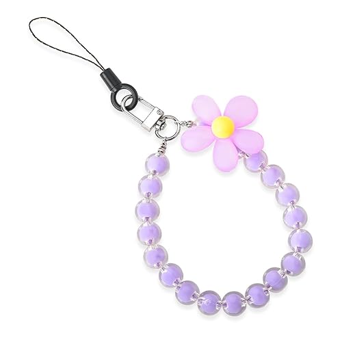 Cordones de muñeca para teléfono celular con cuentas para mujeres, adolescentes, niñas, antirrobo, correa de teléfono para teléfono, llavero y