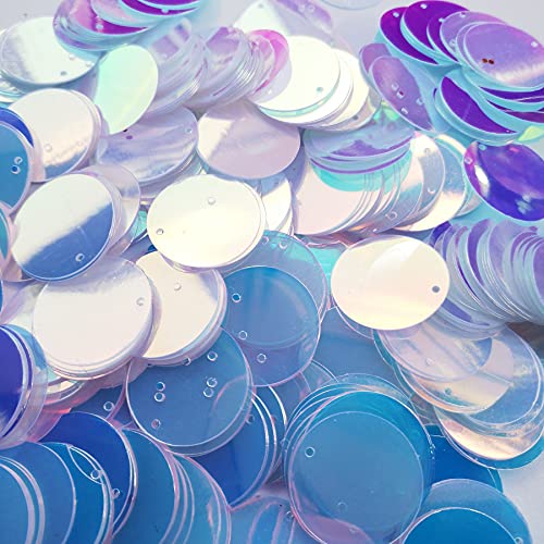 Paillettes de lentejuelas redondas planas iridiscentes transparentes lentejuelas de cristal iridiscentes para manualidades, 200 unidades (25 mm)