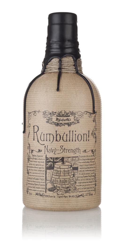 Rumbullion! Navy-Strength, 70cl - 57% ABV Spiced Rum with Cinnamon, Orange and Sweet Vanilla Notes - Hand-Crafted Caribbean Rum Blended and Bottled in the UK
