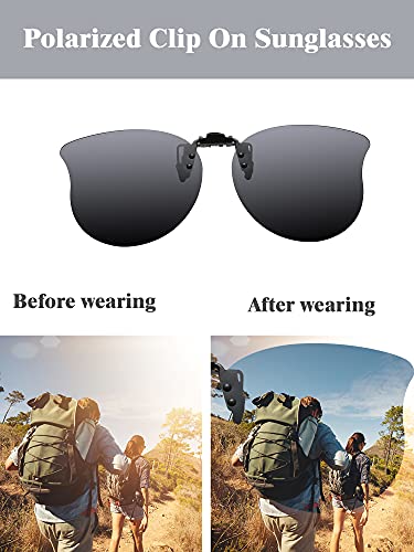 Frienda 3 Pairs Polarized Clip On Sunglasses Cat Eye Flip Lens Rimless Sunglasses for Women4