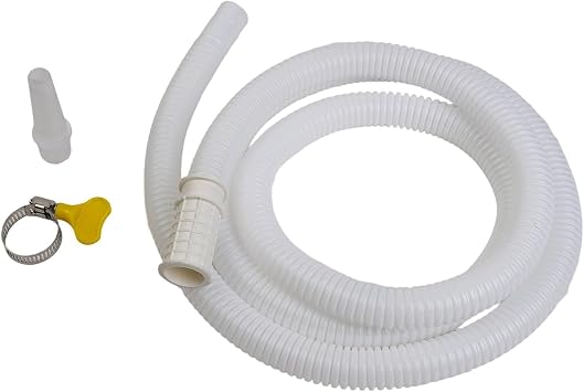 Air Conditioner Drain Hose 10ft 15ft 20ft 25ft 30ft 40ft 50ft 60ft 80ft 100ft Flexible TPE AC Condensate Drain Pipe for Dehumidifier Washing Machine with Connector and Clamp(1.5m)