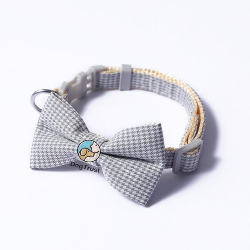 Dog Trust Puppy Collars Plaid Bow Cat Collar Bow Tie Buckle Pet Collar Puppy Pet Necklace Elastic Adjustable Dog Collar Color Grey (B0CHVYGKG6) Amazon Price History, Amazon Price Tracker