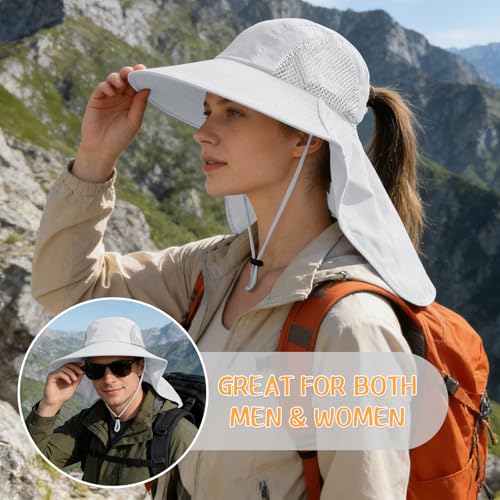 Image of Sun Hat for Men Women with Neck Flap,UPF 50+ UV Protection Fishing Hat