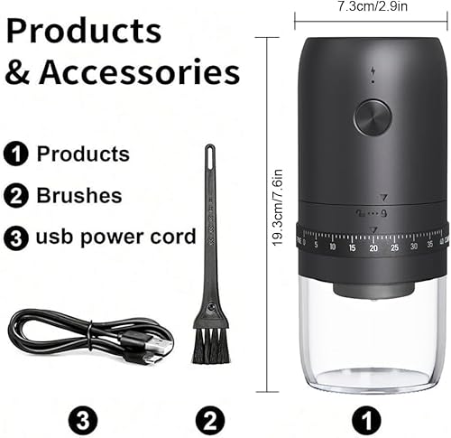 Portable Burr Coffee Grinder, Small Cordless Electric Bur Grinder, 40 Adjustable Settings, 1800mAh Coffee Bean Grinder with Conical Ceramic Burr, for Travel, Camping, Office, Espresso - Image 9