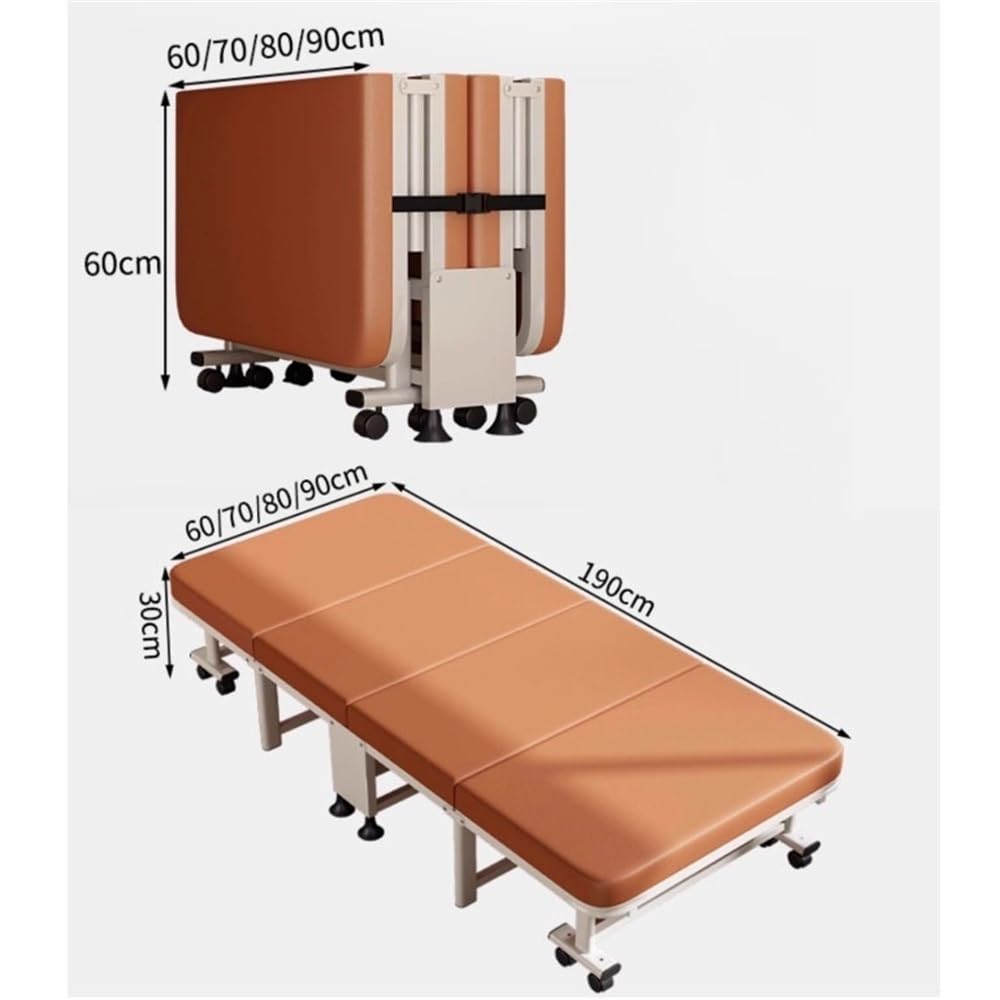 Feldbetten Klappbett mit Rollen, Bequeme und platzsparende Lösung Camping(Weiß,Groß)