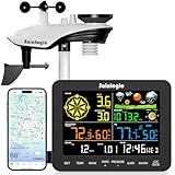 Sainlogic Smart WiFi Weather Stations Wireless Indoor Outdoor SA6 Plus,24/7 AI Weather Forecast by Weatherseed®,APP Alert,Weather Station with Rain Gauge and Wind Speed,2-Year Data Storage(Only 2.4G)