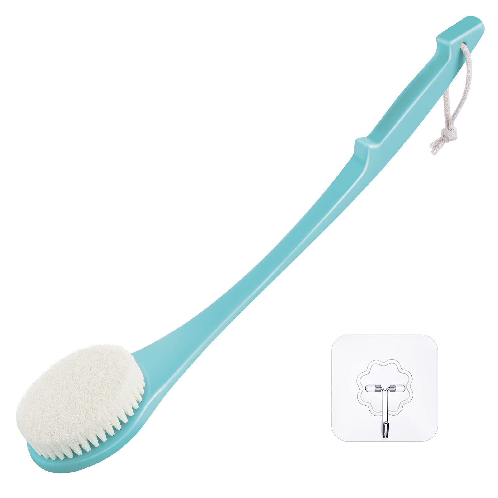 Body Back Scrubber – 17'' Long Handle Shower Brush, Durable Exfoliator for Dry & Wet Use, Deep Cleansing & Gentle Exfoliation for Smooth Skin – for