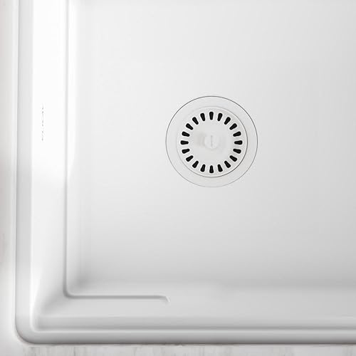 Miniatura 5 de Elkay LKQD35WH - Brida trituradora de polímero con colador de cesta extraíble y tapón de goma, color blanco