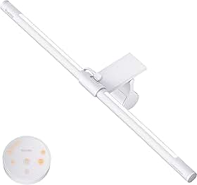 Quntis Barra de luz de monitor com controle remoto, cuidado com os olhos, sem brilho, lâmpada de mesa de computador como presente para meninas, escurecimento contínuo, luz de fundo, economia de espaço