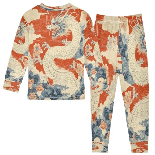Pajama Sets Long Sleeve Dragon Cloud Soft Comfy Sleepwear 2 Piece PJS 3-8T3