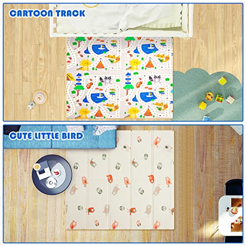 71" X 79" Extra Large Foldable Baby Play Mat，Romrol Upgraded Tear Foam Proof Crawling Mat With Travel Bag Suitable For Indoor And Outdoor Use，Waterproof Playmat Suitable For Babies,Toddlers, Infants #TOP7