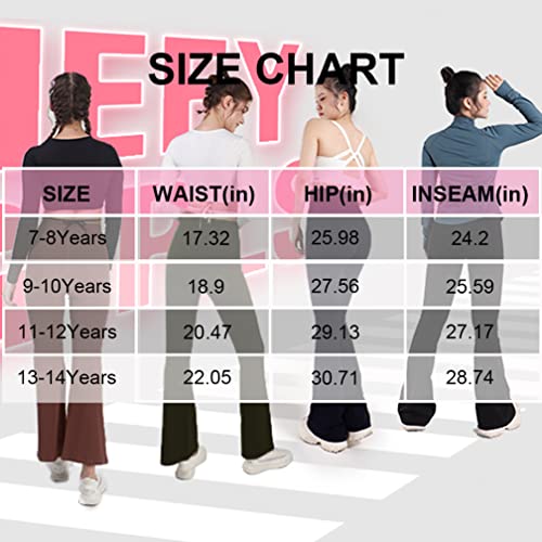 Girls’Flare Leggings Cross Waist Bell Bottoms Yoga Pants for Girls 7-14 Years3