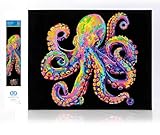DIAMOND DOTZ 2594372 Original 5D Diamond Painting Set, Neon Oktopus, mit Neonfarben und Samt, DIY Diamant Malerei Bilder für Erwachsene und Kinder ab 12 Jahren, Intermediate
