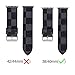 Compatible with Apple Watch 42mm 44mm Band, Luxurious Classic Plaid Stripe Genuine Leather Strap Anti-Fall Soft with Silver Metal Buckle for Apple iWatch Series 4/3/2/1 42mm/44mm Black