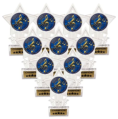 Express Medals 10 Pack Acrylic Music Trophies Champion Awards Gift Prizes Trophy 10 PK EG42