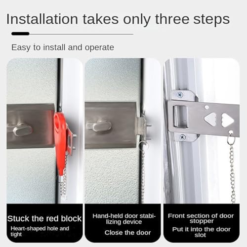 Tür Tuer Sicherheit Türsicherung Reiseschloss Portable Travel Door Lock Sicherheitsriegel Schlossriege for Travelling Zimmer Hotels Sicherheit, 2 Stück