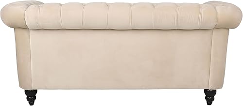 Miniatura 91 de Sofá Chesterfield de terciopelo, sofá tapizado clásico capitoné, moderno de 3 plazas, muebles largos con respaldo copetudo para sala de estar y