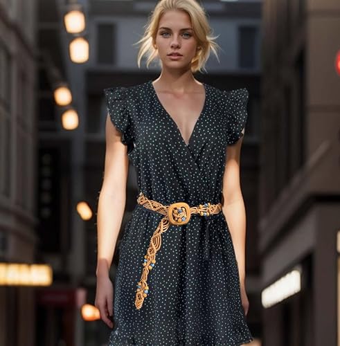 Handmade Beaded Braided Belt Women's Bohemian Compilation Dress Jeans Belt3