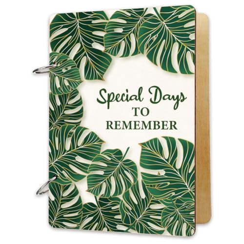 SUPERDANT Album Carte Postale en Bois pour Jours Spéciaux à Retenir Feuilles de Monstera Presentoir Carte Postale Rappel D'Anniversaire Organisateur Rangement Photo SANS ANNEAUX
