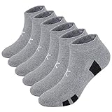 KONY 6 pares de calcetines deportivos de algodón grueso acolchados de corte bajo al tobillo para mujer, M