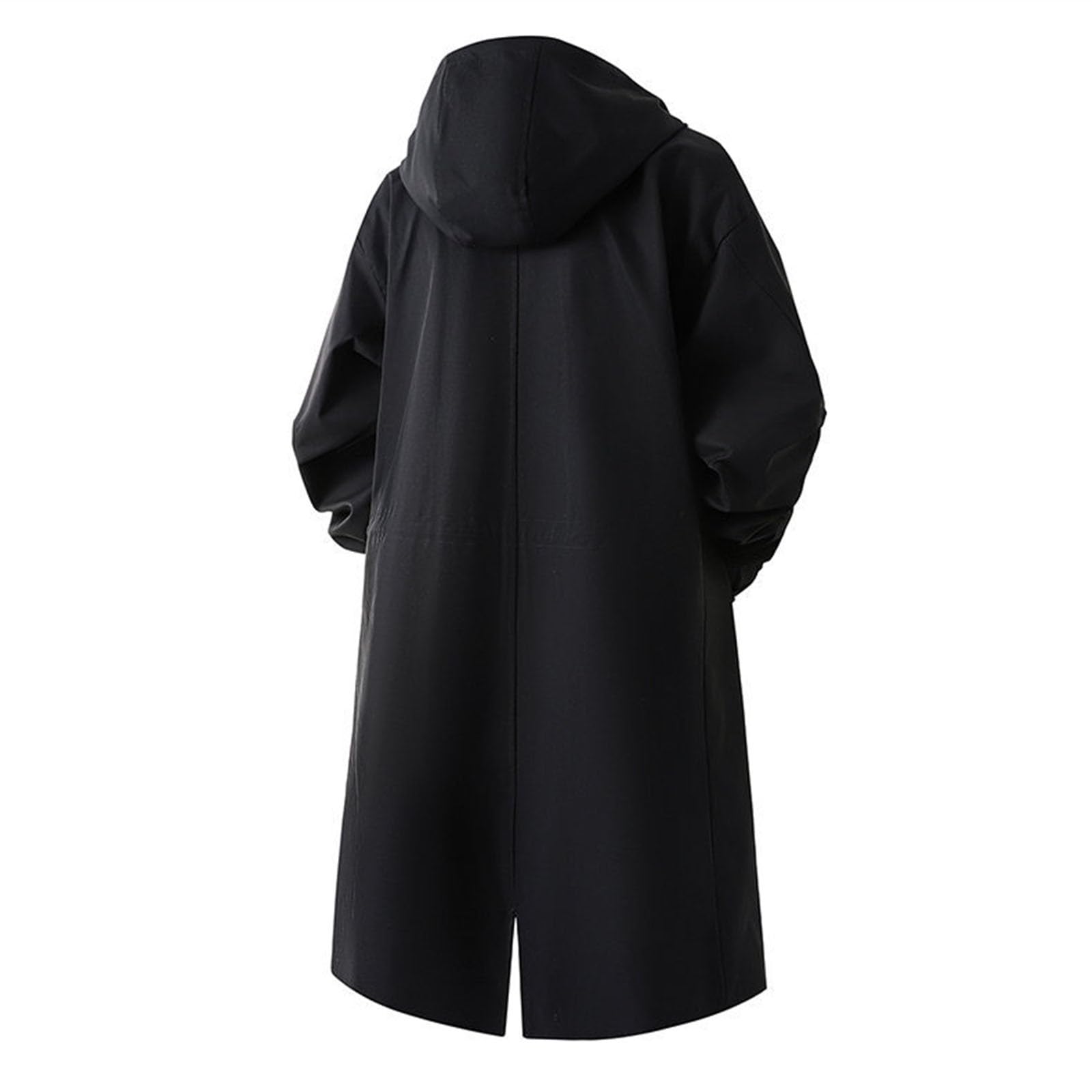 Chubasquero para hombre, impermeable, largo, gabardina, abrigo ligero y cálido, chaqueta de entretiempo con bolsillos, gabardina holgada, chaqueta cortavientos, chaqueta de motociclismo