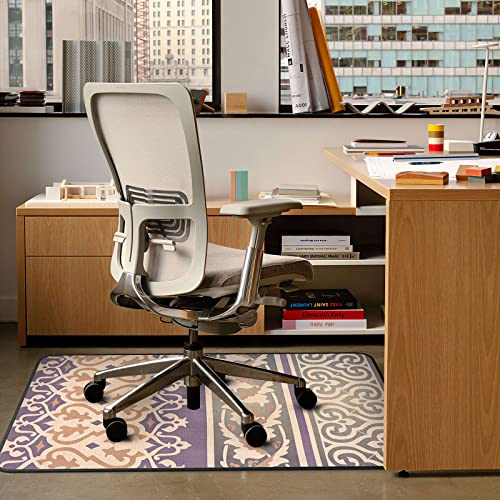 Desk Chair Mat For Carpet And Hardwood Floor Bohemian Office Chair Mat 36' X 48' Jacquard Woven Surface Floor Protectors For Chairs #TOP6