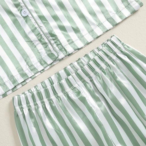 Toddler Girl Pajamas Set Cute Floral Print Button Up Long Sleeve Shirt Top Elastic Pants Loungewear Sleepwear 7