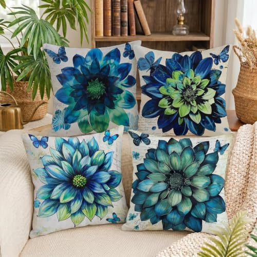 Velours coussin décoratif rétro fleur haut de gamme 50x50 - 4